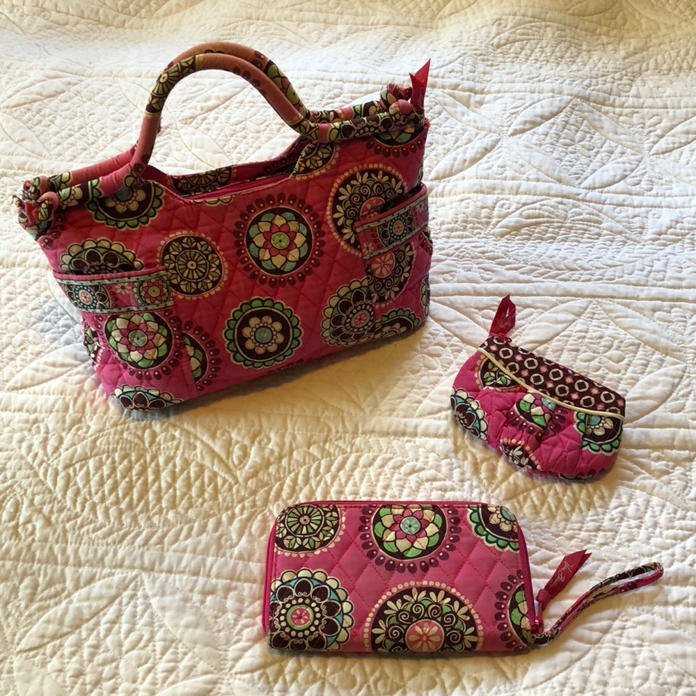Vera Bradley Retired Pink Cupcakes Handbag